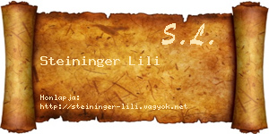Steininger Lili névjegykártya