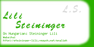 lili steininger business card
